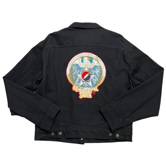 Vintage RARE 1990 Grateful Dead‎ World Tour Black Denim Jacket - ROCKWARE - L